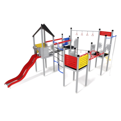 Το UniPlay Essentials Tethys είναι ένα συναρπαστικό κεντρικό κομμάτι για κάθε παιδική χαρά, σχεδιασμένο για τολμηρές περιπέτειες ηλικίας 5-12 ετών. Διαθέτοντας τέσσερις διασυνδεδεμένους πύργους, ύψους 1,5 μ. ο καθένας, προσφέρει μια ποικιλία από συναρπαστικές δραστηριότητες. Τα παιδιά μπορούν να έχουν πρόσβαση στους πύργους μέσω πολλαπλών διαδρομών: σκάλες με σκαλοπάτια, ένα φιδίσιο κοντάρι ή έναν καμπυλωτό τοίχο από σχοινί, προκαλώντας τις αναρριχητικές τους ικανότητες. Για την κατάβαση, έχουν συναρπαστικές επιλογές: να γλιστρήσουν γρήγορα προς τα κάτω, να πάρουν το σωλήνα καθόδου ή να κατέβουν τις σκάλες. Η περιπέτεια συνεχίζεται με ποικιλία συνδέσμων μεταξύ πλατφορμών, όπως ένα τεντωμένο σχοινί για ισορροπία, μια ασταθή γέφυρα, μια σκάλα με τεχνάσματα και έναν καμπυλωτό τοίχο από σχοινί για διάσχιση. Αυτή η διάταξη επιτρέπει στα παιδιά να πλοηγούνται από πύργο σε πύργο πάνω από το έδαφος, παρέχοντας ατελείωτες δυνατότητες εξερεύνησης χωρίς ποτέ να αγγίξουν το έδαφος. Το Tethys είναι ιδανικό για την ενθάρρυνση του ενεργού παιχνιδιού, της ισορροπίας, του συντονισμού και των ευφάνταστων περιπετειών σε μικρούς εξερευνητές.