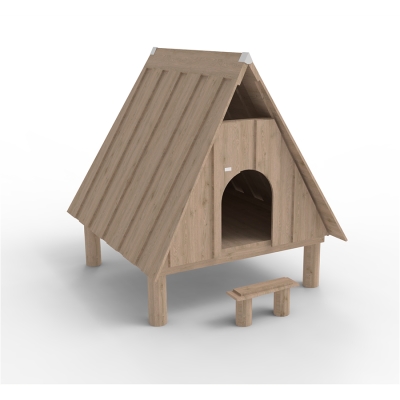 Το σπιτάκι παιχνιδιού "Camp House - Stilted" είναι ελαφρώς υπερυψωμένο από το έδαφος. Αυτή η υπερυψωμένη πλατφόρμα προσφέρει στα παιδιά μια αίσθηση περιπέτειας καθώς παίζουν πάνω από το έδαφος, προσφέροντας ένα άνετο σημείο προστατευμένο από τον άνεμο και τη βροχή. Ο σχεδιασμός του δημιουργεί τον ιδανικό χώρο για κρυψώνα, μυστικές συναντήσεις ή ήσυχες στιγμές, ενθαρρύνοντας παράλληλα το ευφάνταστο παιχνίδι και την περιπέτεια.