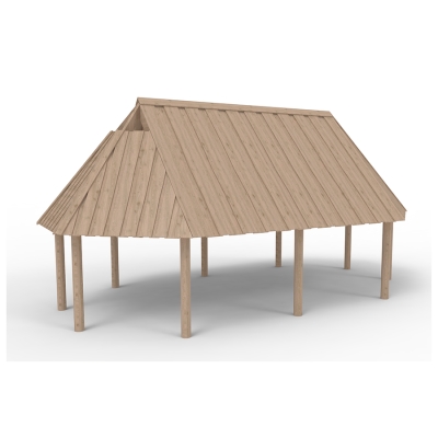 Το Longhouse μιμείται το στυλ των παραδοσιακών αγροκτημάτων από την εποχή των Βίκινγκ στη Βόρεια Ευρώπη. Προσφέρει ένα άνετο καταφύγιο σε οποιονδήποτε εξωτερικό χώρο και γρήγορα γίνεται ένα δημοφιλές σημείο συγκέντρωσης. Ιδανικό για αφήγηση ιστοριών, απόλαυση συσκευασμένων μεσημεριανών γευμάτων ή ως καταφύγιο από τη βροχή. Το κιόσκι διατίθεται επίσης με πλαϊνά πάνελ για επιπλέον καταφύγιο και προστασία από τις καιρικές συνθήκες. Για να γίνει το κιόσκι ακόμα πιο χρήσιμο, μπορούν επίσης να προστεθούν παγκάκια, καθιστώντας το ιδανικό σημείο για διδασκαλία, δημιουργικά έργα ή κοινωνικές συγκεντρώσεις σε εξωτερικούς χώρους.