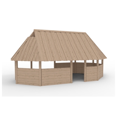 Το Longhouse μιμείται το στυλ των παραδοσιακών αγροκτημάτων από την εποχή των Βίκινγκ στη Βόρεια Ευρώπη. Προσφέρει ένα άνετο καταφύγιο σε οποιονδήποτε εξωτερικό χώρο και γρήγορα γίνεται ένα δημοφιλές σημείο συγκέντρωσης. Ιδανικό για αφήγηση ιστοριών, απόλαυση συσκευασμένων μεσημεριανών γευμάτων ή ως καταφύγιο από τη βροχή. Το σπίτι διατίθεται επίσης χωρίς πλαϊνά για μια πιο ανοιχτή έκφραση επιτρέποντας σε όλους να συμμετέχουν και να παρατηρούν δραστηριότητες μέσα και γύρω από το σπίτι. Για να γίνει το σπίτι ακόμα πιο χρήσιμο, μπορούν επίσης να προστεθούν παγκάκια, καθιστώντας το ιδανικό σημείο για διδασκαλία, δημιουργικά έργα ή κοινωνικές συγκεντρώσεις σε εξωτερικούς χώρους.